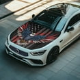 thumbnail image 3 of Uorisanigo Car Hood Cover Stretch Polyester Fabric Flying Eagle USA Flag Hood Cover Easy Installation Removable Covers Automotive Accessories Car Decoration All-Season Protection, 3 of 7