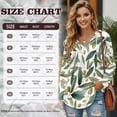 thumbnail image 7 of DISNIMO Leaf Printed Hoodies for Women Waffle Sweatshirts Long Sleeve Pullover Tops V Neck Hooded Sweatshirt for Daily Wear, S, 7 of 7