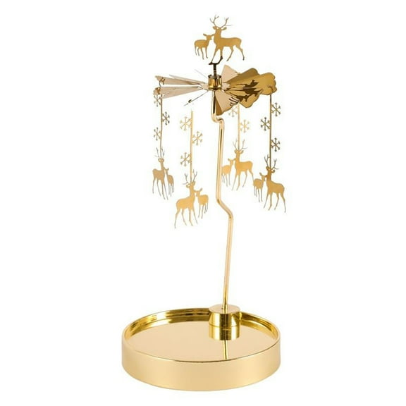 Snowflake Deer Fairy Rotating Candlestick Tealight Candle Holder Tray Romantic Wedding Party Decor
