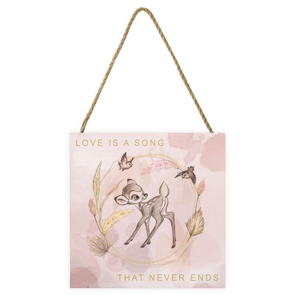 Bambi Love Is a Song Wooden Block