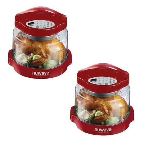 Portable Convection Ovens - NuWave Portable Countertop Electric Clear Convection Oven Pro Plus, Red (2 Pack)