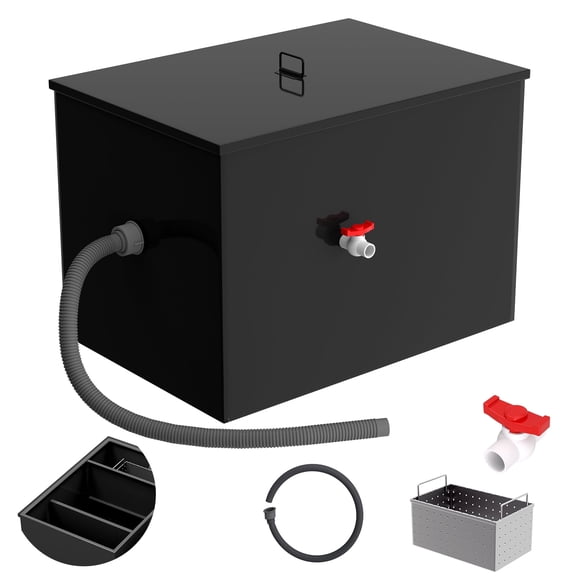 30 lb Grease Collector, Three-Layer Thickened Steel, Large Capacity, Commercial Oil Trap, Restaurant Grease Trap, to Handle Kitche0n, Plant, Cafe