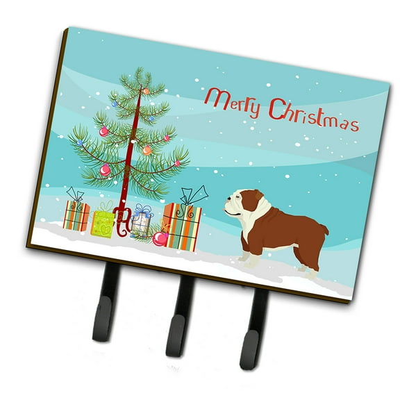 English Bulldog Christmas Tree Leash or Key Holder