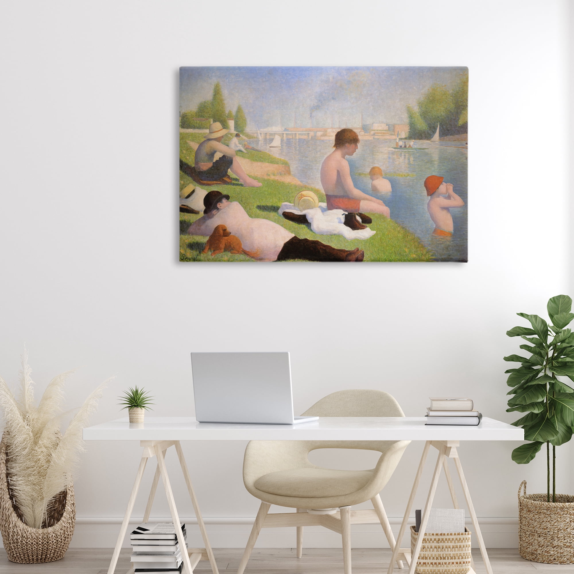 Stupell Industries Afternoon Bathers Georges Seurat Canvas Wall Art, design by Georges Seurat