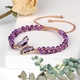 thumbnail image 4 of Healing Amethyst Crystal Butterfly Bracelets for Women, Bracelet with Lucky Butterfly Charms, Double Braided Crystal Chain Purple Beaded Healing Stretch Gifts for Her Bracelet Valentines Jewelry Gifts, 4 of 6