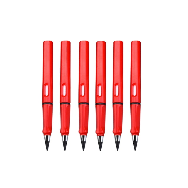 Agiferg 6PCS Grip Posture Correction Design Pencil Without Ink, Old Undead Pen, Creative Metal Pen