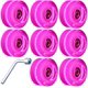 thumbnail image 1 of FloreceBien Paquete de 8 ruedas para patines con rodamientos instalados, ruedas luminosas cuádruples iluminadas para patinaje de doble fila y monopatín, 32 mm x 58 mm, 1 of 8