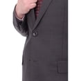 thumbnail image 3 of Mens Napoli Slim Fit Solid Gray Half Canvassed Super 150s Italian Wool Suit, 3 of 6