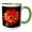 Green/White, variant on 3drose, Closeup View of a Red Daisy Flower, 11oz Magic Transforming Mug