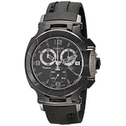 Tissot Men's T0484173705700 T-Race Stainless Steel Black Watch with Rubber Strap