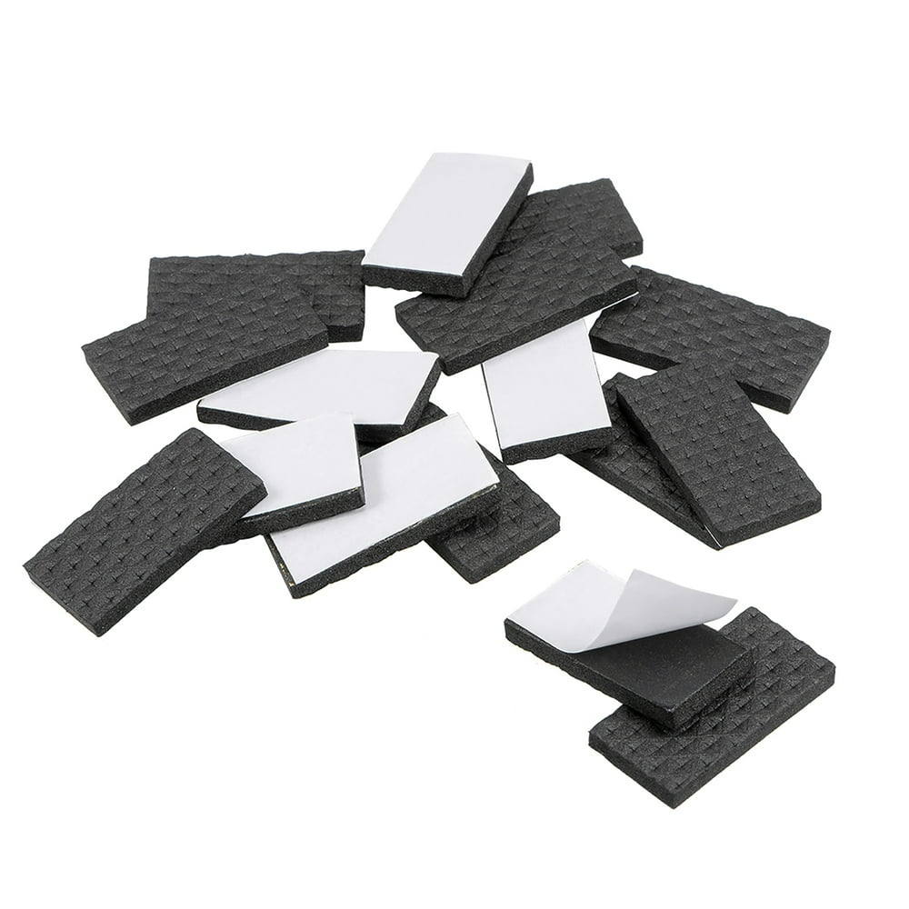 Furniture Pads, Adhesive EVA Pads 40mm x 20mm Black 28Pcs