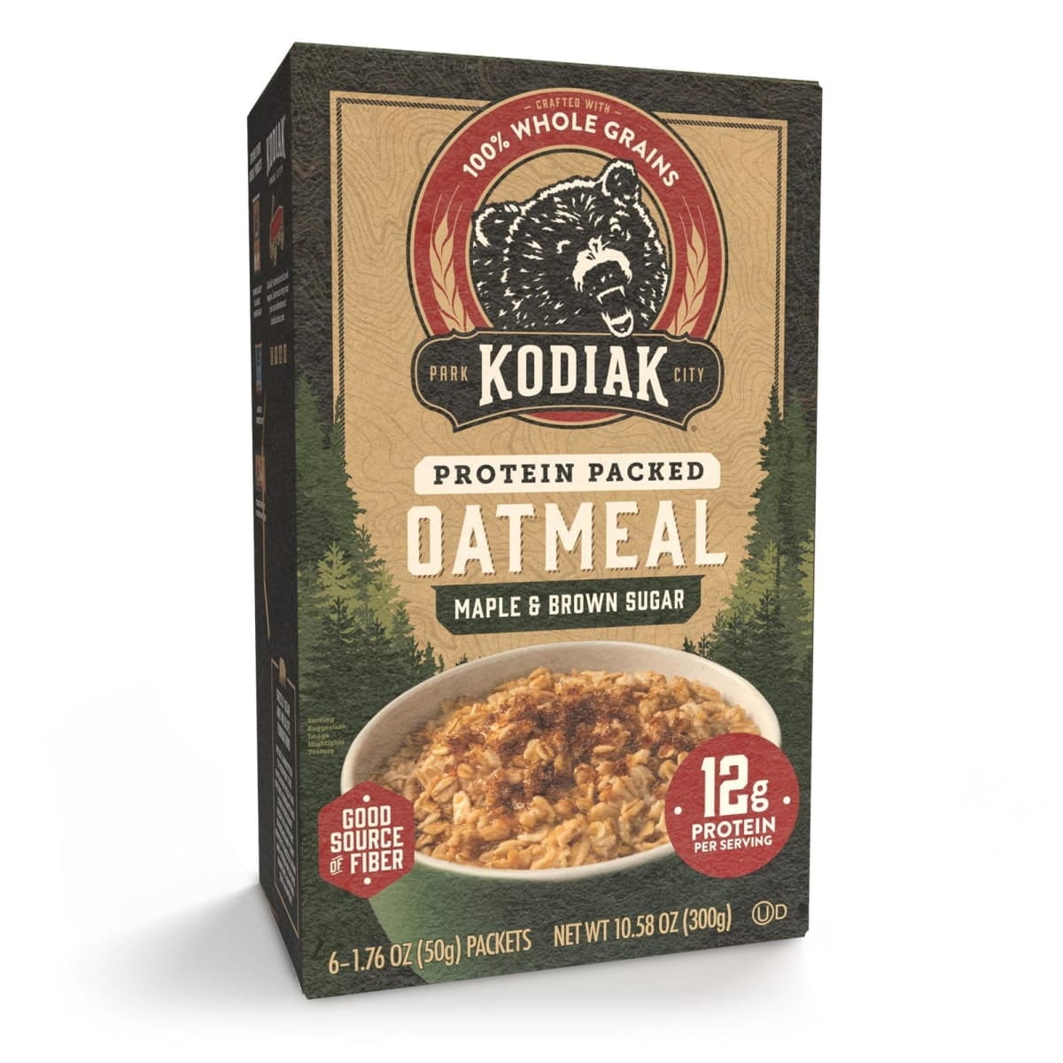 (3 pack) Kodiak Protein-Packed Maple Brown Sugar Instant Oatmeal Packets, 1.76 oz (6 Count)