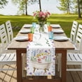 thumbnail image 4 of Table Runners 72 Inches Long Dress Scarves, Spring Floral Pig Farmhouse Kitchen/Dining Table Runner, Coffee Tablerunners, Weeping Flowers Leaves Farmhouse Watercolor 16x72 Inch, 4 of 9