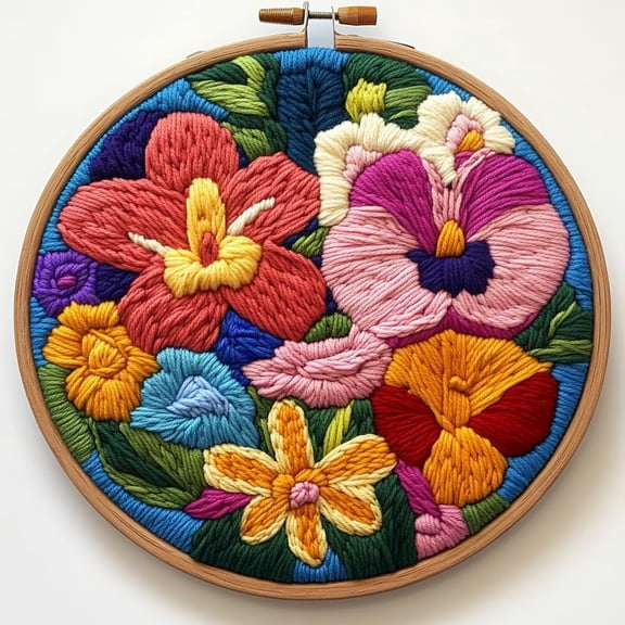 DIY Punch Needle Kits Ochid Flowers Easy for Beginners Punch Needle Embroidery Set with Hoop Stamped Pattern for Craft lovers and Home Decor-3