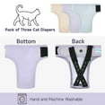 thumbnail image 3 of Paw Legend Cat Diapers for Female Cats Diaper for Male Cat Spraying Washable Reusable Kitten Diapers for Cats Incontinence Pet Diapers (3 Pack, Large), 3 of 7