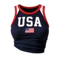 thumbnail image 4 of Women's USA Y2k Ribbed Crop Tank Top, Baby Tee Sleeveless Slim Fit Camisole Casual Summer Streetwear Vest, 4 of 4