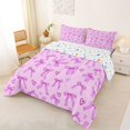 thumbnail image 2 of Manfei Cute Pink Bow Knot Full Size Comforter Sets,Kawaii Bowtie Loves Bedding Comforter Set,Colorful Stars Reversible,3pcs,1 Comforter and 2 Pillowcases, 2 of 7