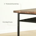 thumbnail image 6 of HOMCOM 3-Piece Small Dining Table Set, Kitchen Table and Chairs with Built-in Storage Rack and Steel Frame, Brown, 6 of 9