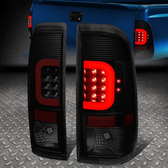 Nuvision LED Red C-Shape Tail Light Rear Brake Lamps for 08-16 Ford Super Duty, Tinted