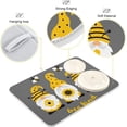 thumbnail image 3 of GZHJMY Dish Drying Mat Gnome Sunflower Honey Bee Kind Microfiber Absorbent Drying Pad Heat Resistant Counter Kitchen Island Top Protector Stovetop Cover 18" × 24", 3 of 6