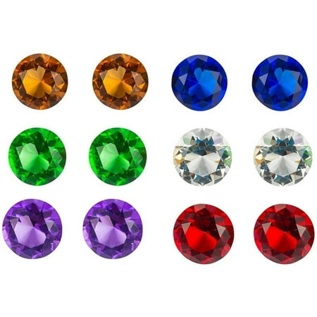 12 Pack Diamond Crystal Jewel Gems for Diy Crafts and Decor  Assorted Colors 1.75 X 1.75 X 1.25 inches