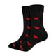thumbnail image 2 of Calcetines de Media Pantorrilla Jinwen Rojo Negro Regalos del Día de San Valentín Casual Invierno Estilo A, 2 of 8