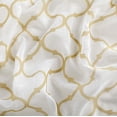 thumbnail image 2 of 2 Pack Flocked Trellis Clover Semi Sheer Curtain Panels - Gold, 2 of 3
