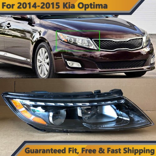Halogen Headlight w/ LED Accent Tub Bar for 2014 2015 Kia Optima Passenger Side