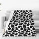 thumbnail image 1 of Balery Cow Print Black White Manta de Felpa Suave y Acogedora – Cobija de Franela Aterciopelada para Cama, Lavable y Cálida para Sofá, Mascotas, Transpirable-50"x40", 1 of 7