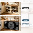 thumbnail image 4 of Black Boho Cabinet Curtain 35"Wx35"L,Dustproof Under Sink Skirt with Self Adhesive Tape,Retro Farmhouse Neutral Abstract Geometric Cabinet Curtain Cover for Kitchen Sink,Bathroom Vanity,Laundry Room, 4 of 9