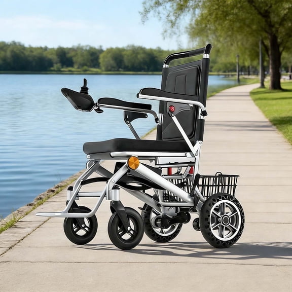 Lightweight All-Terrain Electric Wheelchair, Portable for Adult Daily Activities