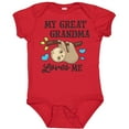 thumbnail image 3 of Inktastic My Great Grandma Loves Me with Sloth and Hearts Boys or Girls Baby Bodysuit, 3 of 5