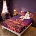 thumbnail image 3 of Homewish Cartoon Castle Queen Sheets for Girls, Chic Blossoms Moon Queen Sheet Sets, 4 Pieces, 1 Flat Sheet, 1 Fitted Sheet and 2 Pillowcases, 3 of 6