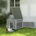 thumbnail image 3 of Canddidliike Wooden Duck Coop with Openable Roof, Removable Floor, Double Doors, Ramp, Six Ventilation Holes, Duck House for 3-6 Ducks or Chickens, 30" x 38" x 30", Gray, 3 of 11