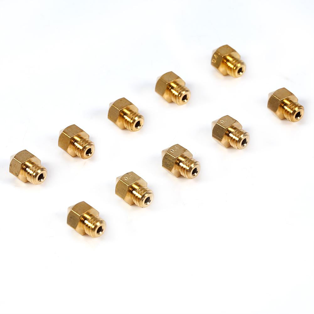 Brass Nozzle,10pcs M6 Thread Brass Nozzle for 1.75mm Filament 3D V5&V6 Print Head Accuracy 0.4mm 