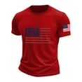 thumbnail image 3 of Kladzum 4th Of July Men's T-Shirts Short Sleeve Crew Neck Fashion Graphic Tees Breath Comfy Summer Outdoor Workout Shirts M-3XL, 3 of 6