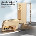 thumbnail image 7 of Allytechgroup Galaxy Z Fold 6 Case with Screen Protector, S Pen Holder Kickstand Camera Lens Protector Hinge Protection Shockproof Phone Case for Samsung Galaxy Z Fold 6, Gold+Gold, 7 of 7