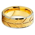 thumbnail image 3 of His And Hers Yellow Gold Tungsten Wedding Bands - 8mm - Yellow Gold Ring - Tungsten Rings, 3 of 6