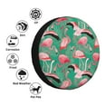 thumbnail image 4 of Susaid Tropical Flamingo Print Water Proof Spare Tire Cover Wheel Tire Dust-proof Cover Fit Trailer, RV, SUV and Many Vehicle-14 inch, 4 of 6