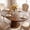 Walnut, variant on Keenstone Round Dining Table 43"-59" Extendable, for 4 to 6, with Storage Space, Kitchen Dinner Room Table for Dining Room and Small Space Walnut