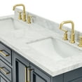 thumbnail image 4 of Ariel Stafford 61 Inch Double Rectangle Sink Vanity With Carrara White Marble Countertop W/1.5" Edge In Midnight Blue, 4 of 11