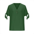 thumbnail image 5 of Uaswgudfs Split Sleeve Women's Blouses​ - V-Neck Button Front & Cotton Blend Short Sleeve for Trendy Summer Comfort, 5 of 5