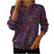 thumbnail image 5 of TaTaai Women's Valentine Heart Print Loose Round Neck Long Sleeve Sweatshirt, Valentine's Day Gift, Chic Casual Office Daily Top Gift, 5 of 5