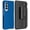 Blue, variant on Case with Clip and S Pen Slot for Galaxy Z Fold 3 5G, Nakedcellphone [Grid Texture] Slim Hard Cover and Rotating Belt Hip Holster Holder Combo for Samsung Z Fold3 Phone (SM-F926) 2021