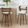 thumbnail image 6 of Dycanpo 26" Counter Height Bar Stools Set of 2, Swivel Counter Stools with Back for Kitchen Island, Pure White, 6 of 11