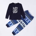 thumbnail image 2 of Bjutir Family Christmas Pajamas Christmas Kids Pajamas Set Printed Crew Neck Long Sleeve Top With Trousers Sleepwear,Blue,Size 13-14 Years, 2 of 8