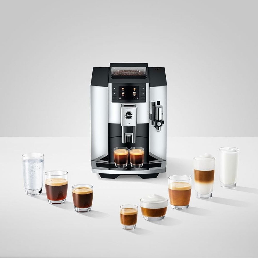 Jura E8 Automatic Espresso Machine | 17 Recipes | Chrome | 15646