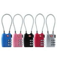 thumbnail image 5 of Worgeous TSA Zinc Alloy Password Padlock with Steel Wire Rope for Luggage Safety 3-Bit Code Assorted Color, 5 of 8