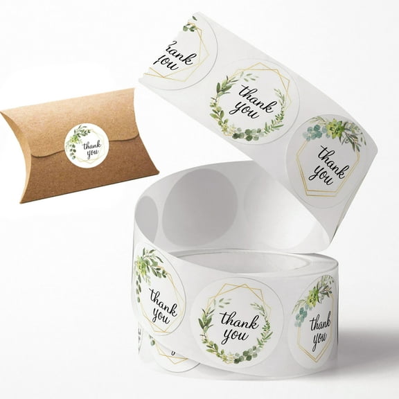 GIXUSIL 500-Pack Thank You Stickers - Cute Seal Labels for Gifts & Envelopes, Thank You Cards with Adhesive Backing, 1 inch Round Appreciation Stickers