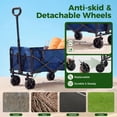 thumbnail image 7 of SHOUFTW Foldable Wagon Cart with Wheels, Portable Utility Carts with Long Flexible Handle, 330 lbs Weight Capacity for Sports, Shopping, Garden & Camping Blue, 7 of 7